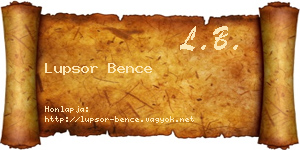 Lupsor Bence névjegykártya